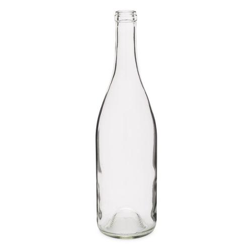 750毫升透明玻璃勃艮第葡萄酒瓶塞完成